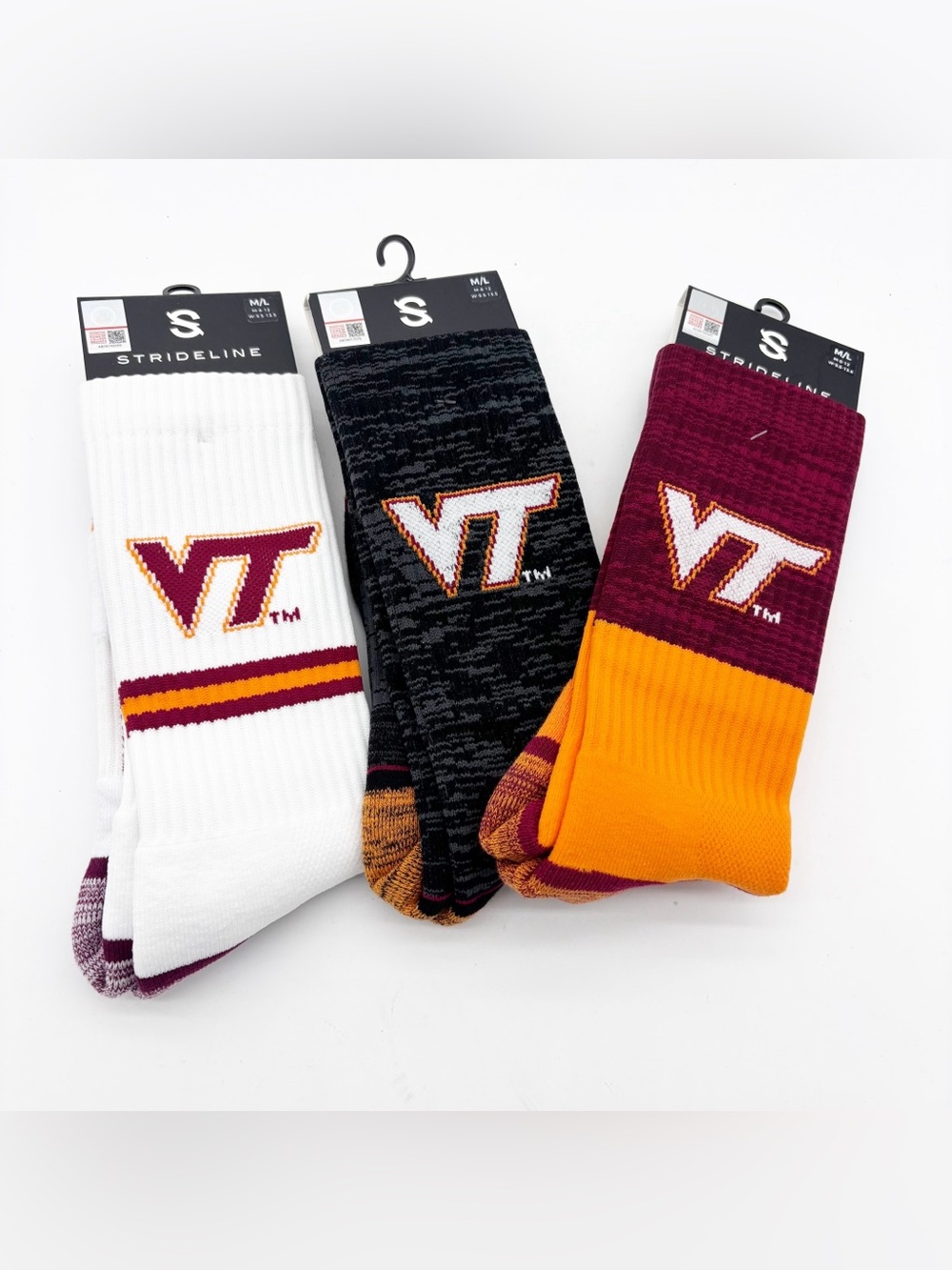 NWT Virginia Tech Strideline Crew Socks
